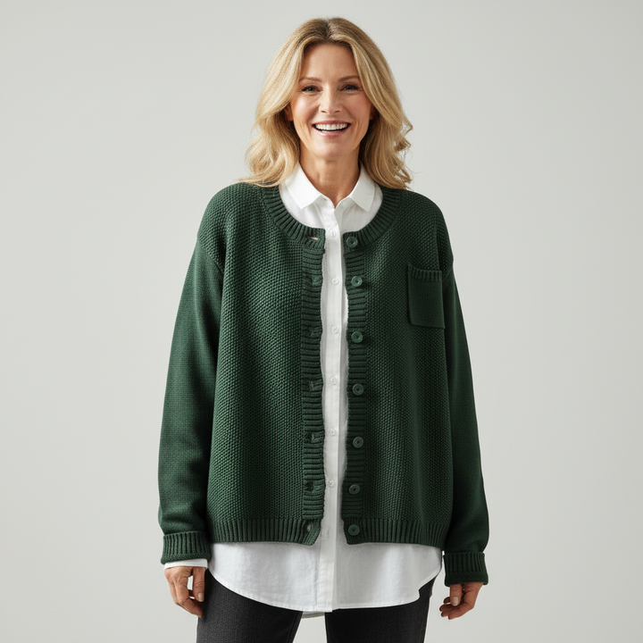 Arabella | Textured Knit Button Front Cardigan