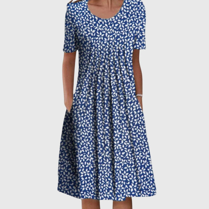 Celeste | Floral Round Neck Midi Dress