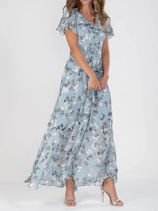 Amélie | Wedding Guest Floral V-Neck Maxi Dress