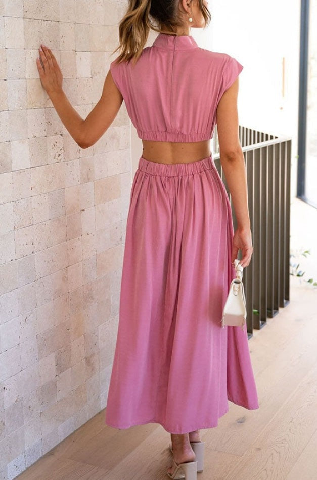 Emilia | Pleated Cut Out Midi Dress
