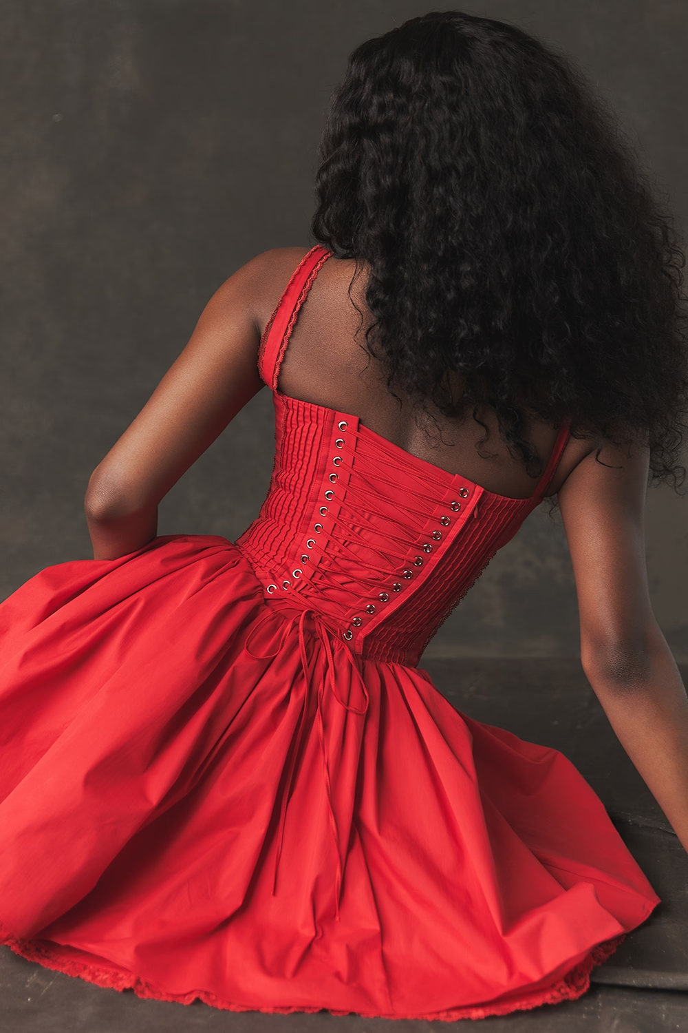 Isabella | Corset Lace Trim Mini Dress