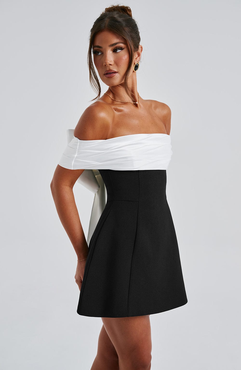 Amina | Elegant Off Shoulder Mini Dress
