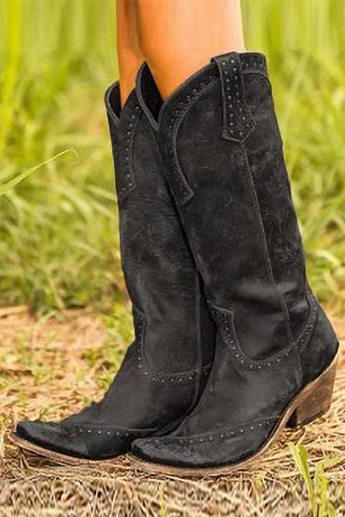 Chloe | Embroidered Pointed Toe Western Boots