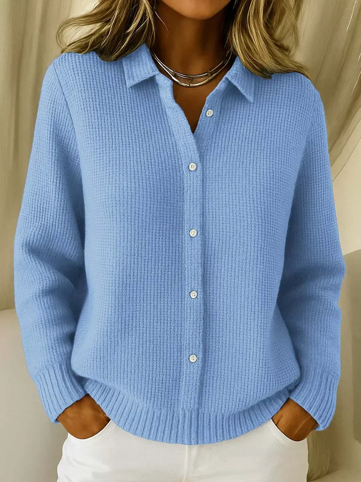 Ariana | Collared Button Front Knit Cardigan
