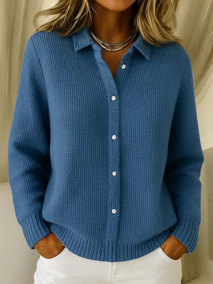 Ariana | Collared Button Front Knit Cardigan