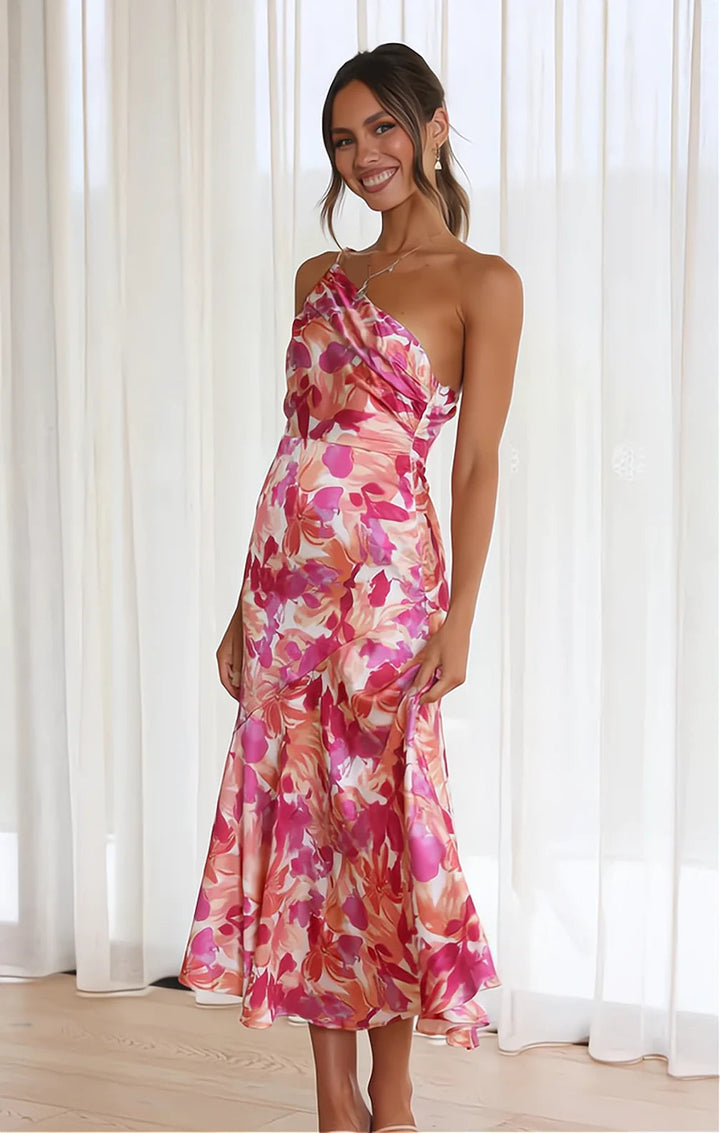 Seraphina | Graduation Ruched Floral Midi Dress