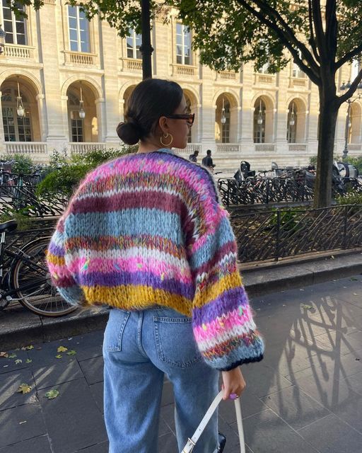 Tahlia | Colour Block Chunky Knit Cardigan