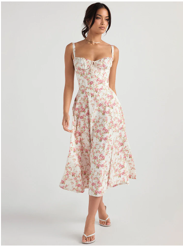 Freya | Sweetheart Neck A Line Midi Dress