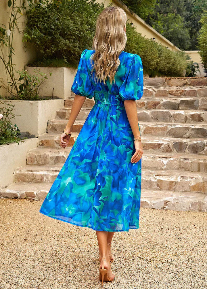 Isabella | Wedding Guest Floral V Neck Midi Dress