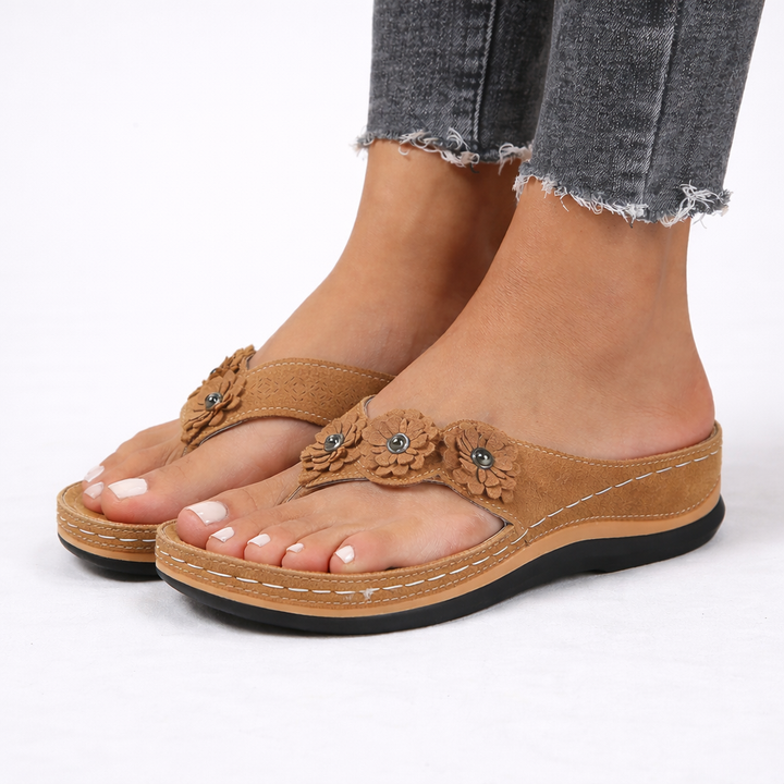 Amelia | Floral Orthopaedic Wedge Sandals
