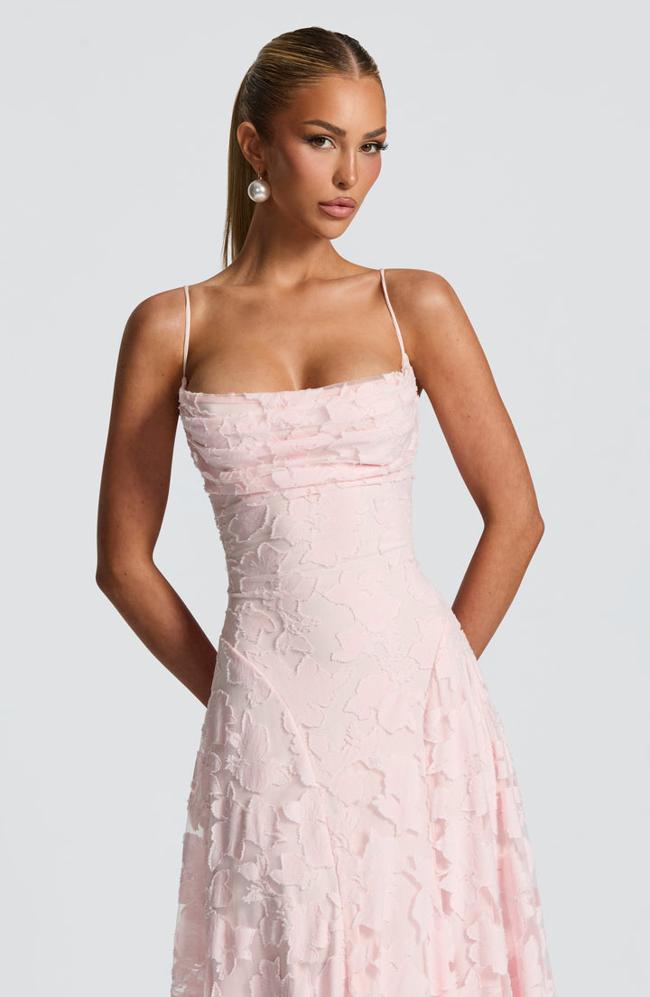 Amira | Prom Lace A-Line Maxi Dress