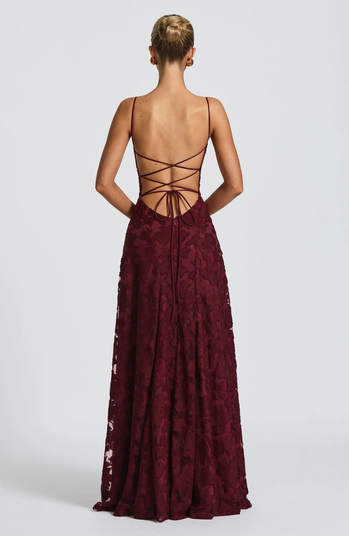 Amira | Prom Lace A-Line Maxi Dress