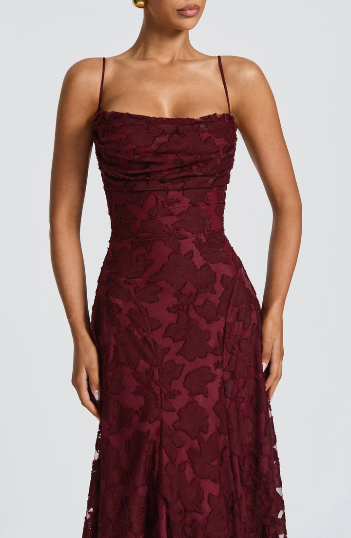 Amira | Prom Lace A-Line Maxi Dress