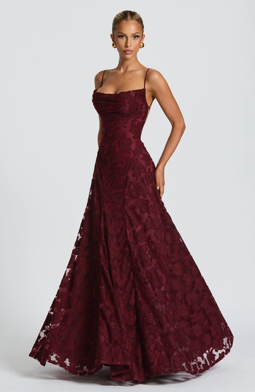 Amira | Prom Lace A-Line Maxi Dress