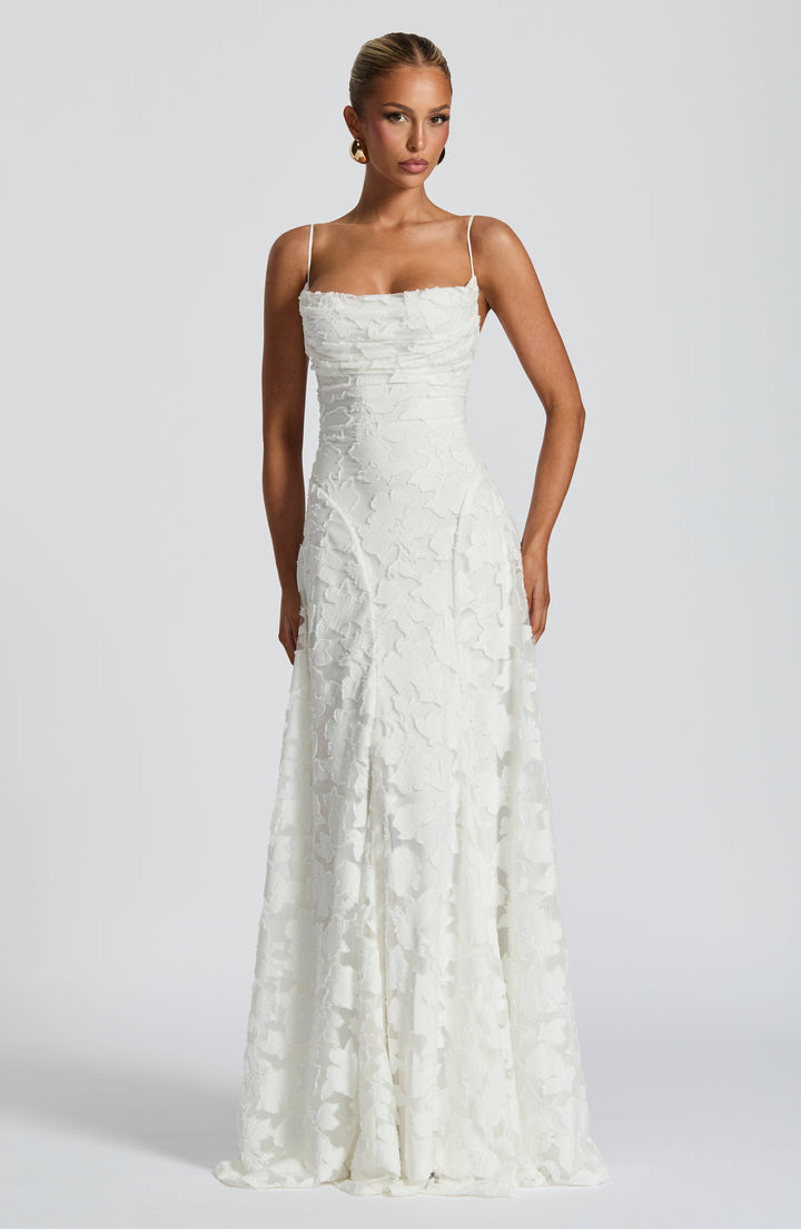 Amira | Prom Lace A-Line Maxi Dress