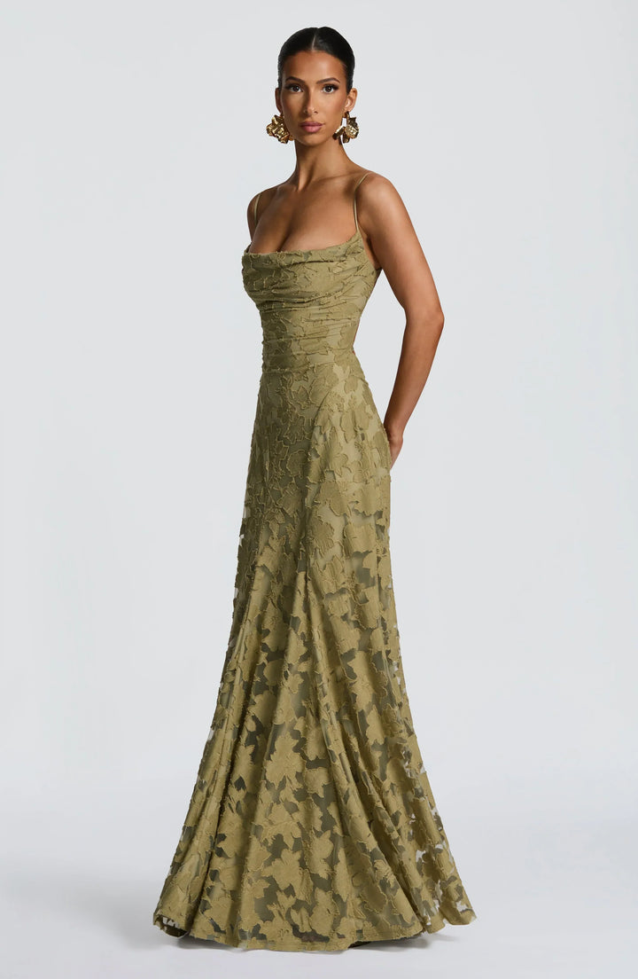 Amira | Prom Lace A-Line Maxi Dress
