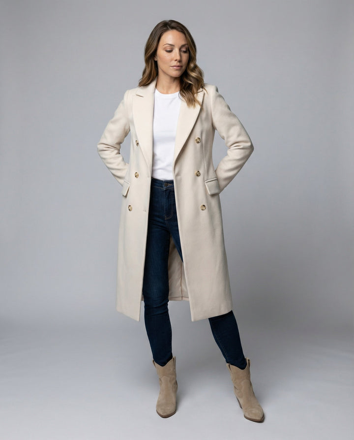 Isabella | Double Breasted Tailored Longline Coat