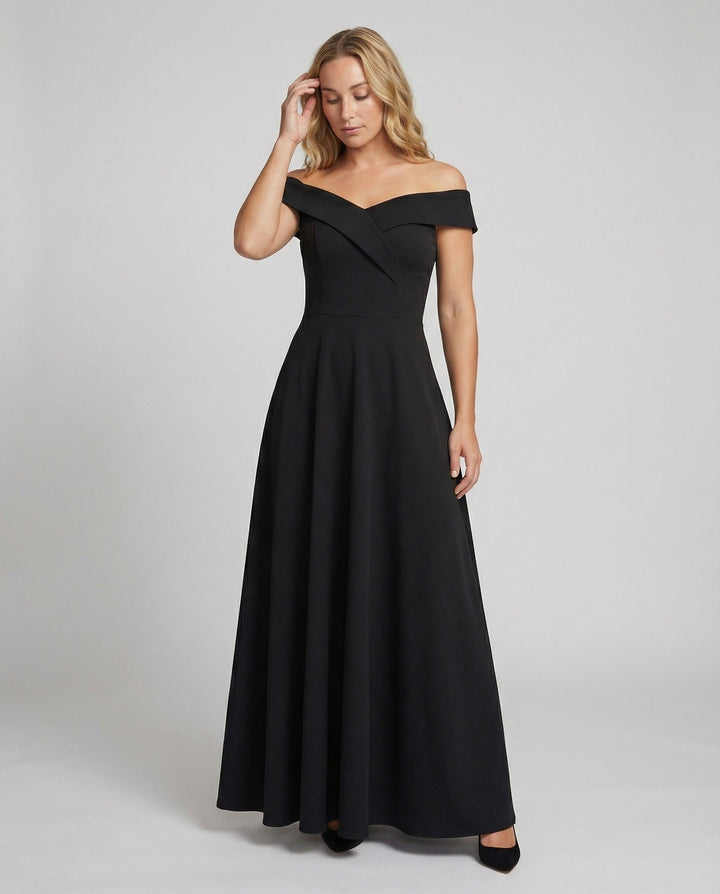 Elara | Elegant Off Shoulder Evening Maxi Dress