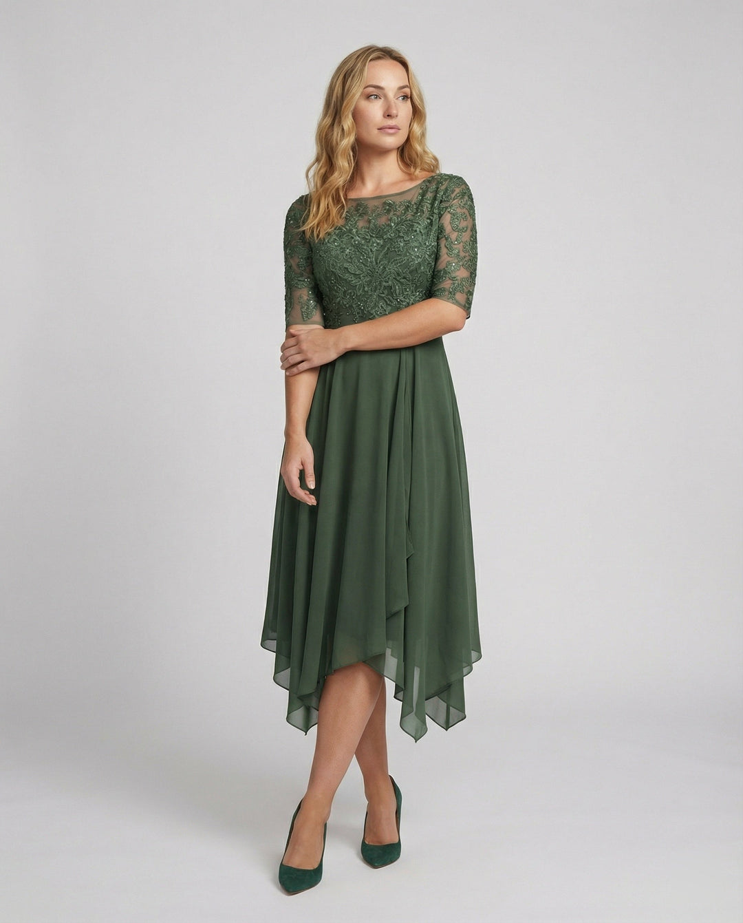 Juliette | Flowing Chiffon Occasion Midi Dress