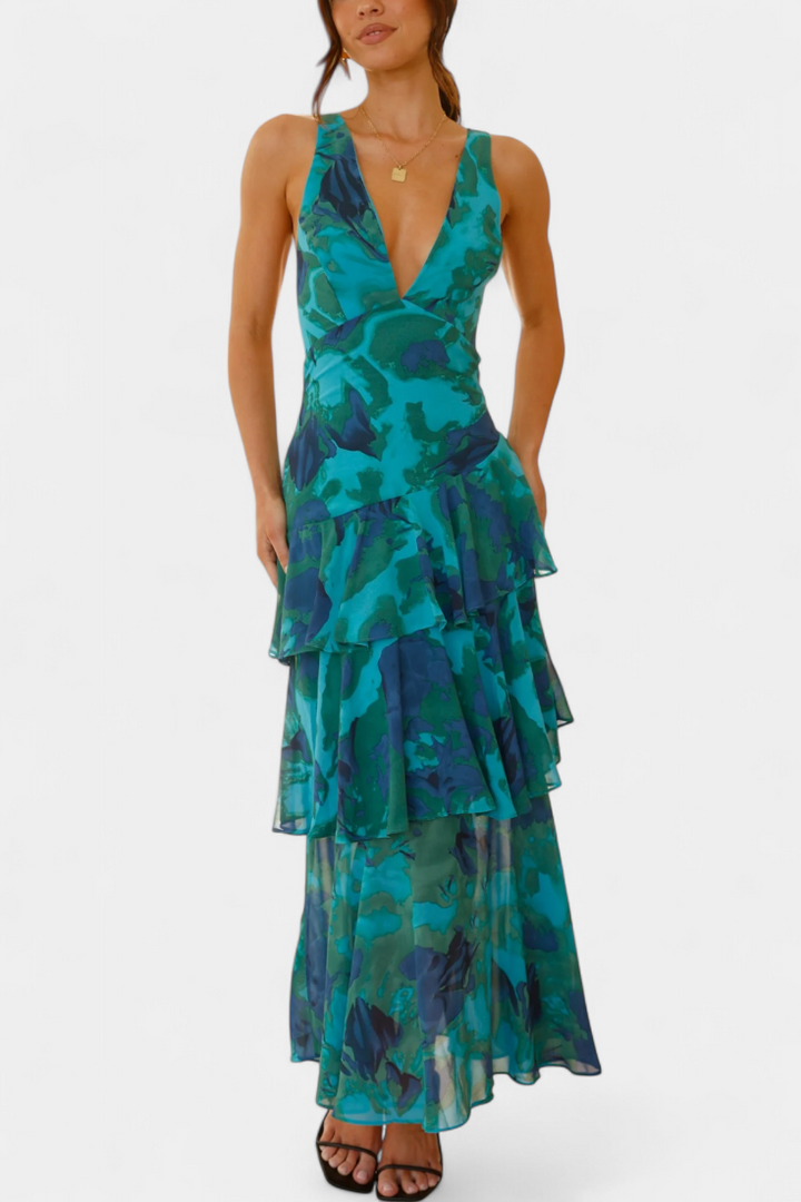 Isabella | Prom Tiered Ruffle Maxi Dress