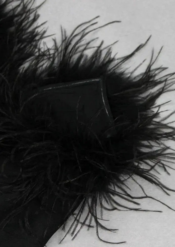 Anika | Feather Trim Strapless Mini Dress