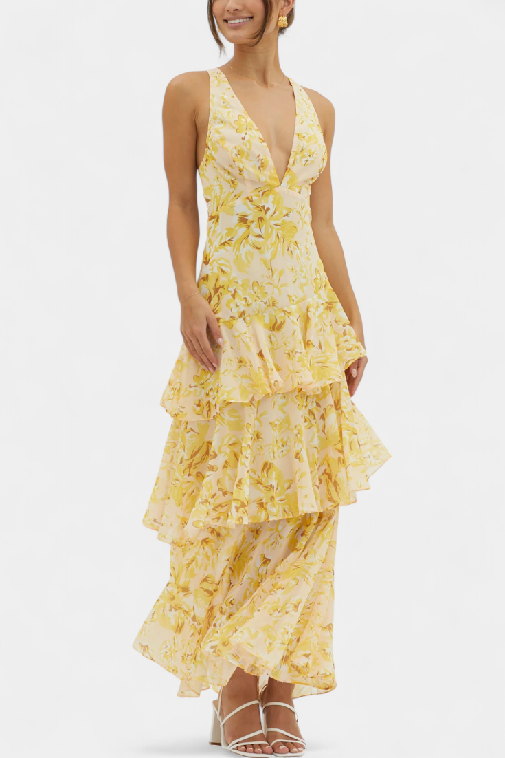 Isabella | Prom Tiered Ruffle Maxi Dress