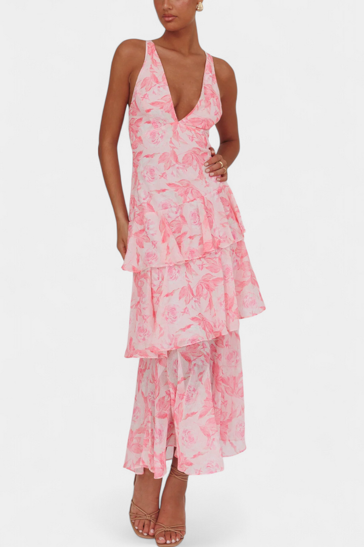 Isabella | Prom Tiered Ruffle Maxi Dress