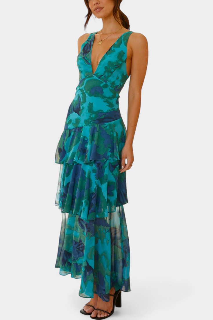 Isabella | Prom Tiered Ruffle Maxi Dress