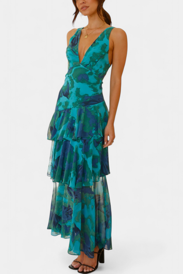 Isabella | Prom Tiered Ruffle Maxi Dress