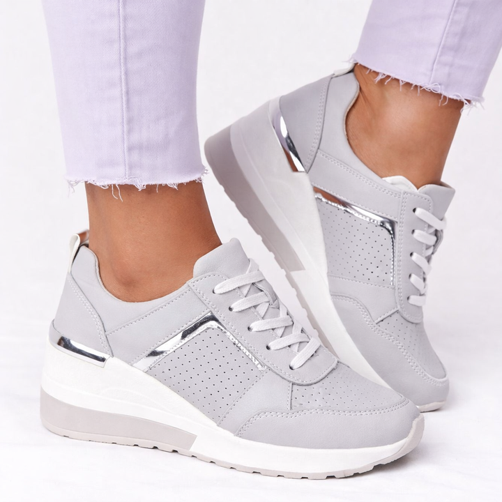Amelia | Platform Wedge Lace-Up Sneakers