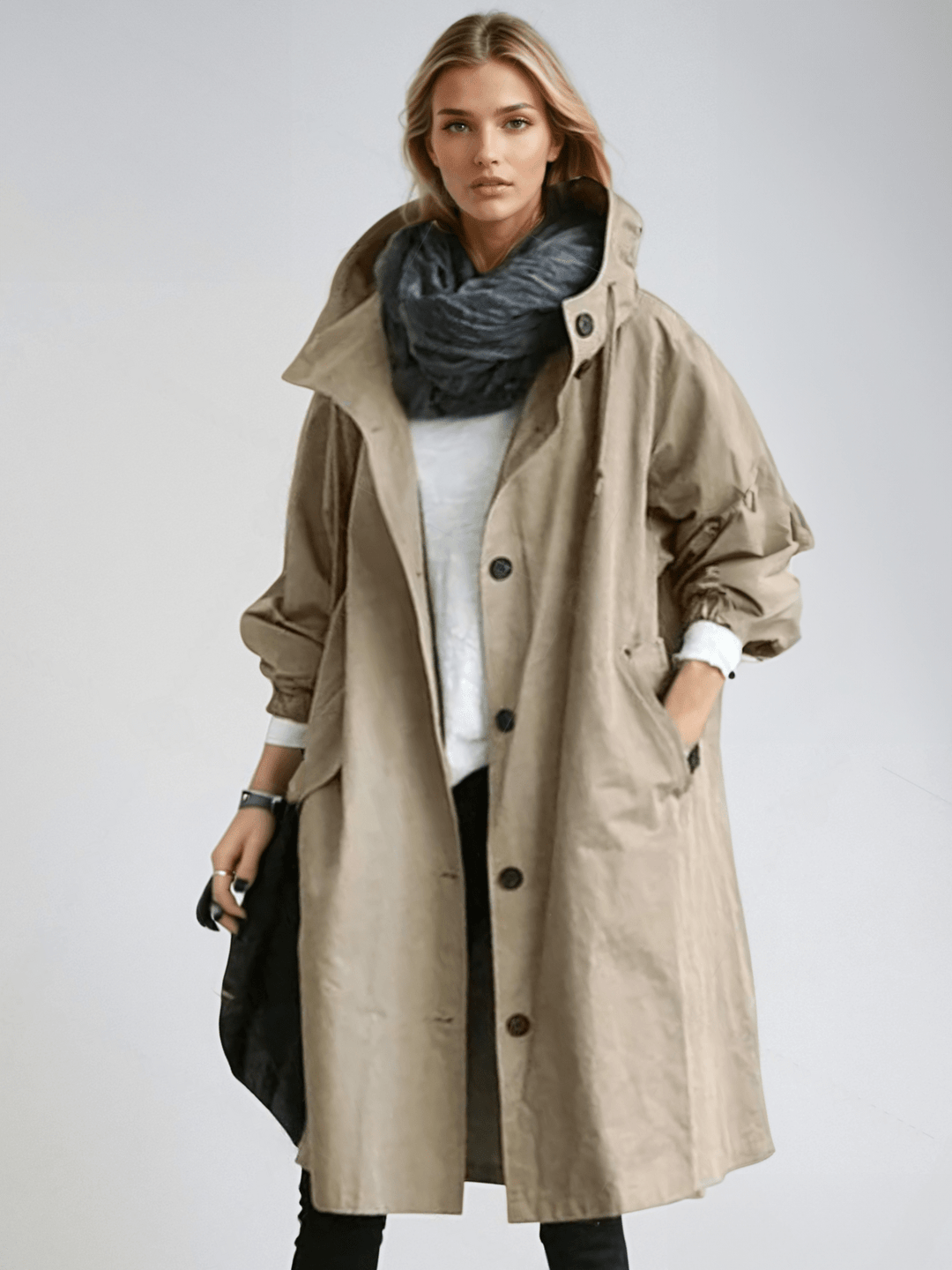 Sophie | Relaxed Fit Button Front Raincoat