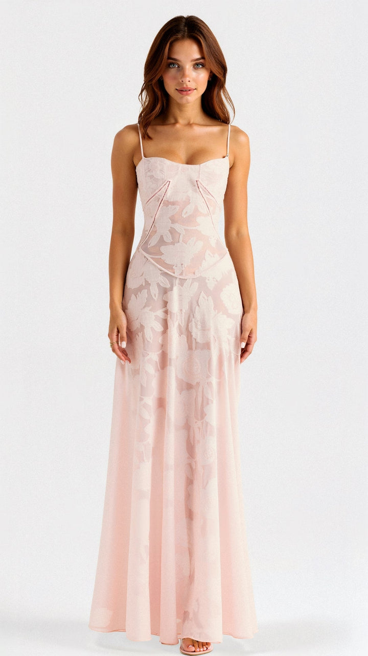 Eliana | Prom Floral Lace Maxi Dress