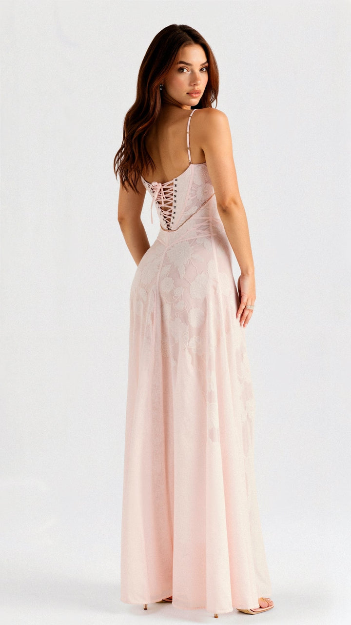 Eliana | Prom Floral Lace Maxi Dress