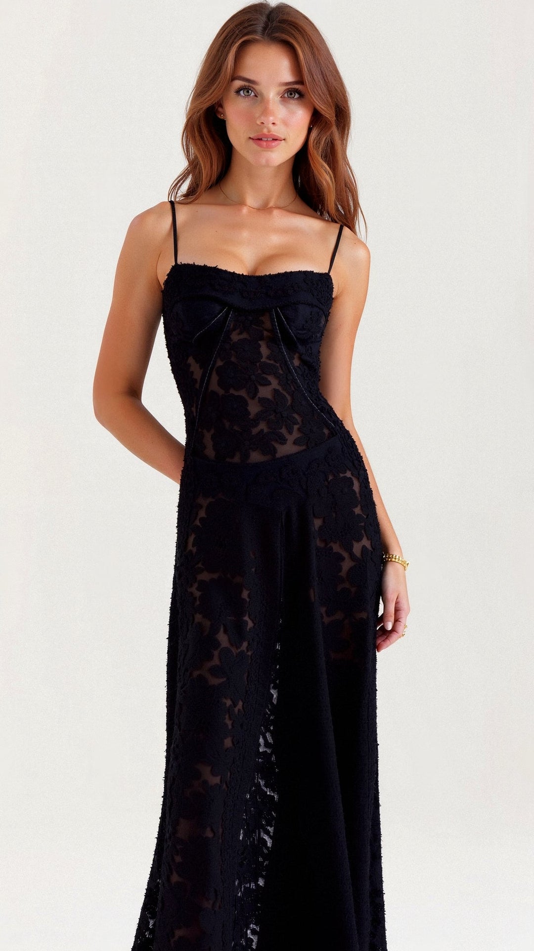 Eliana | Prom Floral Lace Maxi Dress