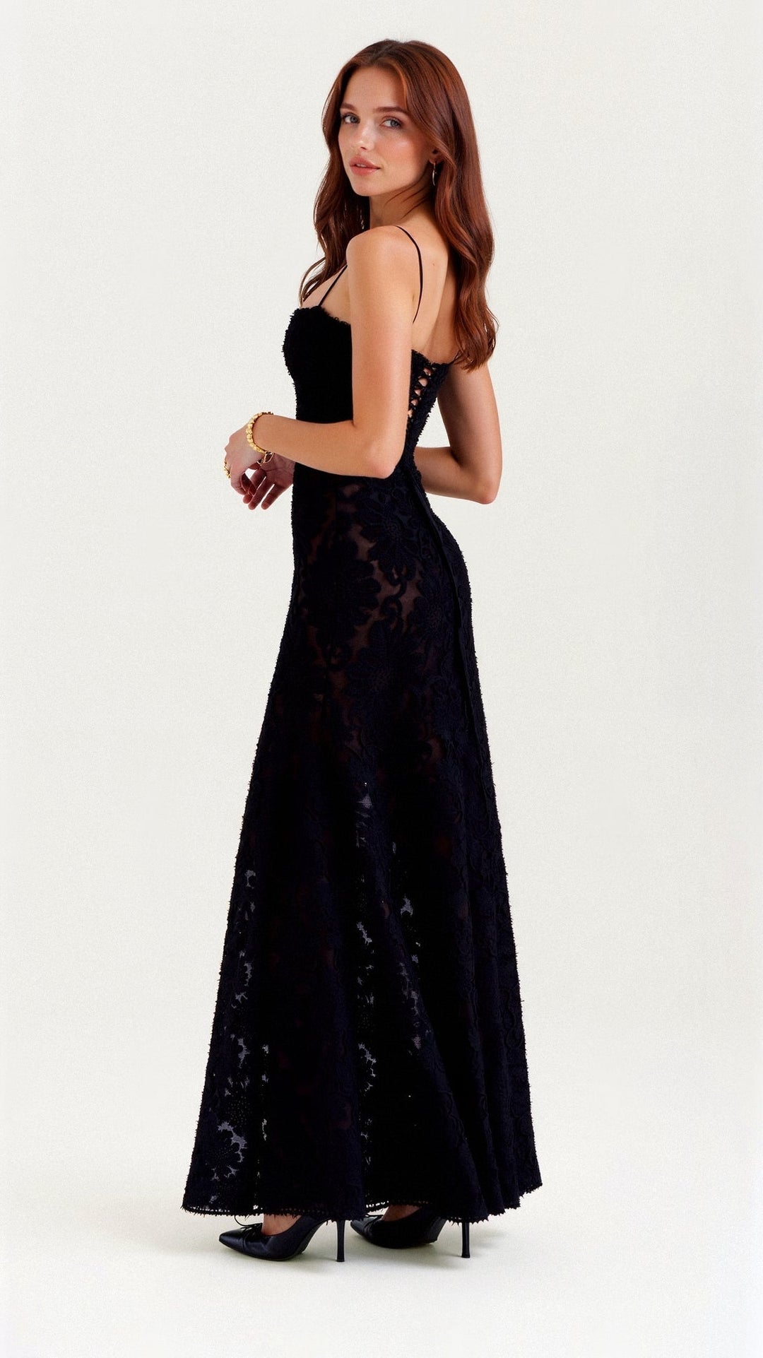 Eliana | Prom Floral Lace Maxi Dress
