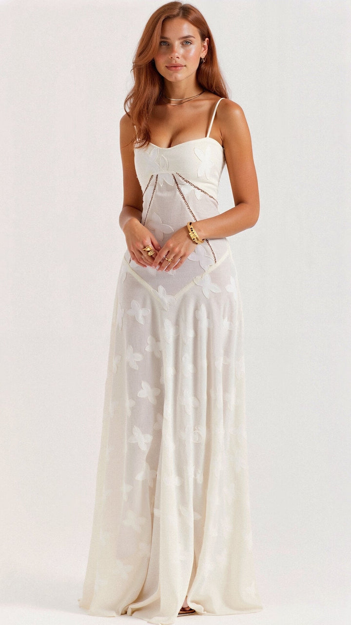 Eliana | Prom Floral Lace Maxi Dress