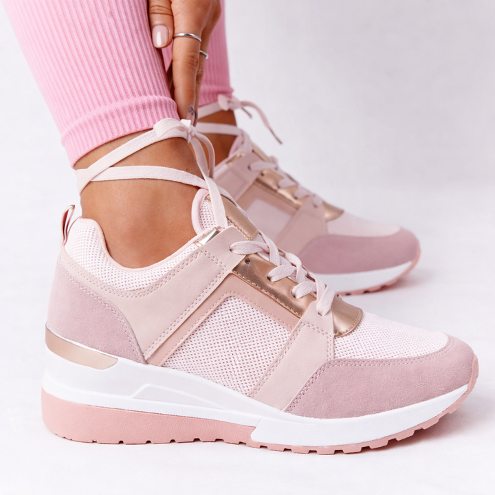 Amelia | Platform Wedge Lace-Up Sneakers