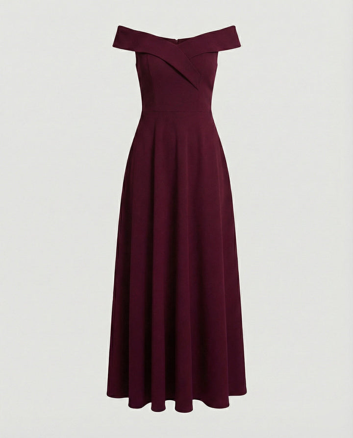 Marie | Wedding Guest Off Shoulder Maxi Dress