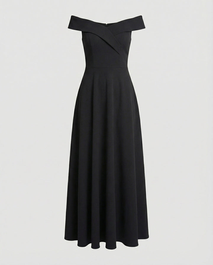 Elara | Elegant Off Shoulder Evening Maxi Dress