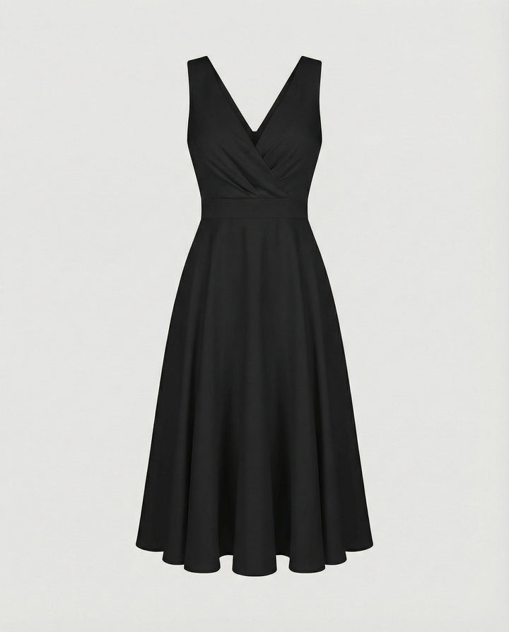 Alina | Wedding Guest Sleeveless Wrap Midi Dress