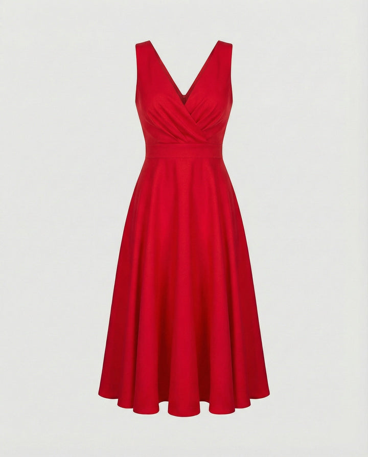 Alina | Wedding Guest Sleeveless Wrap Midi Dress