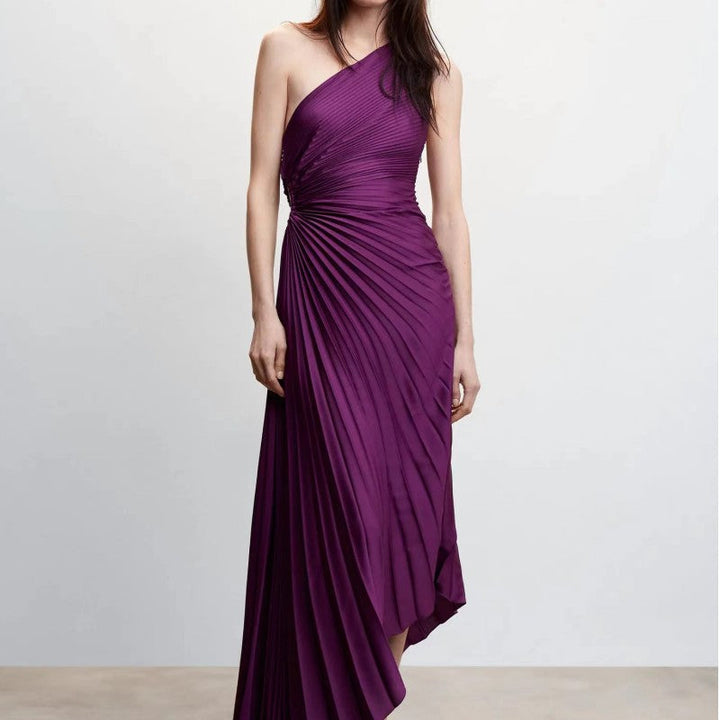 Karina | Prom One Shoulder Pleated Maxi Dress