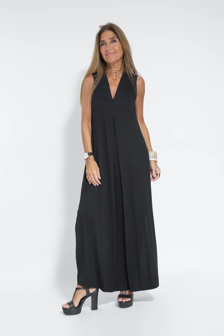 Odessa | Wedding Guest Sleeveless V Neck Maxi Dress