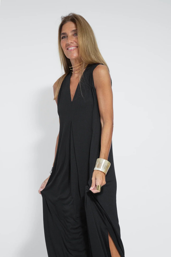 Odessa | Wedding Guest Sleeveless V Neck Maxi Dress