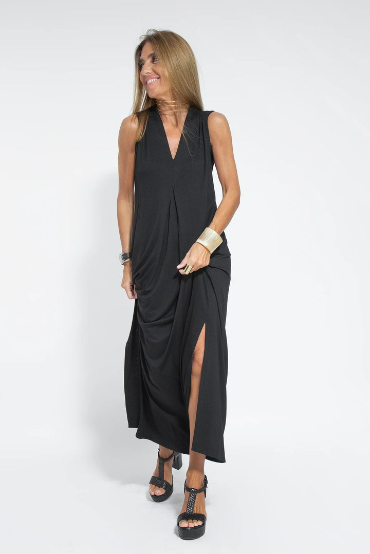 Odessa | Wedding Guest Sleeveless V Neck Maxi Dress