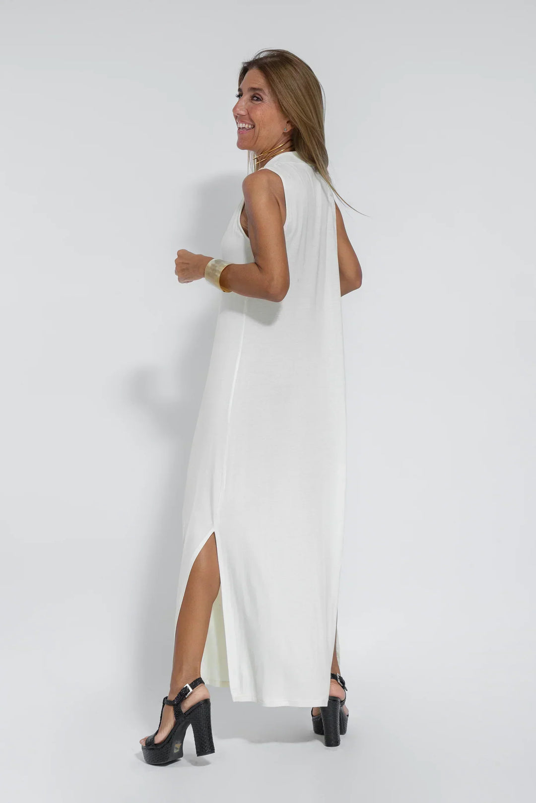 Odessa | Wedding Guest Sleeveless V Neck Maxi Dress