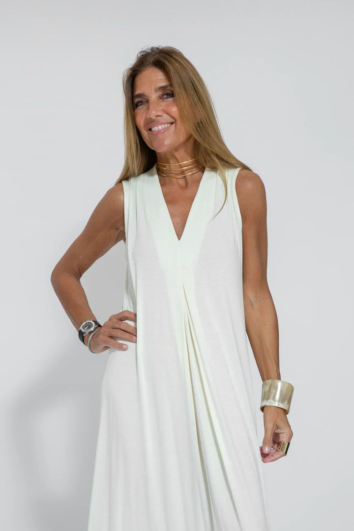 Odessa | Wedding Guest Sleeveless V Neck Maxi Dress