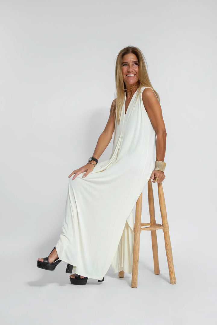 Odessa | Wedding Guest Sleeveless V Neck Maxi Dress