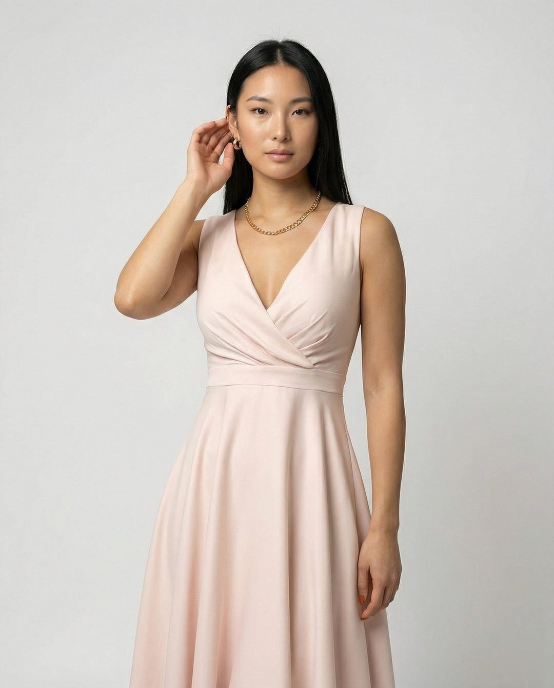 Alina | Wedding Guest Sleeveless Wrap Midi Dress