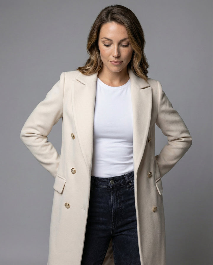 Isabella | Double Breasted Tailored Longline Coat